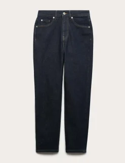 High Waisted Cropped Slim Fit Jeans