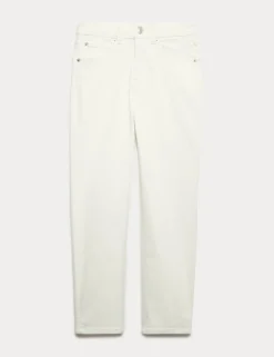 High Waisted Cropped Slim Fit Jeans