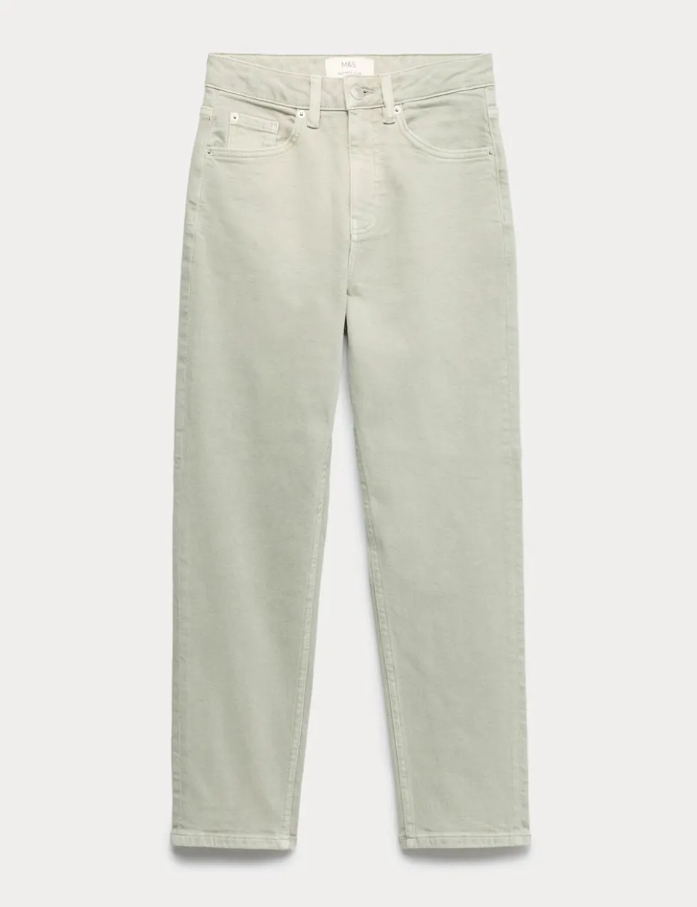 High Waisted Cropped Slim Fit Jeans