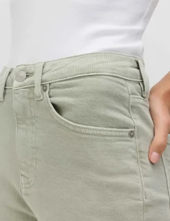 High Waisted Cropped Slim Fit Jeans