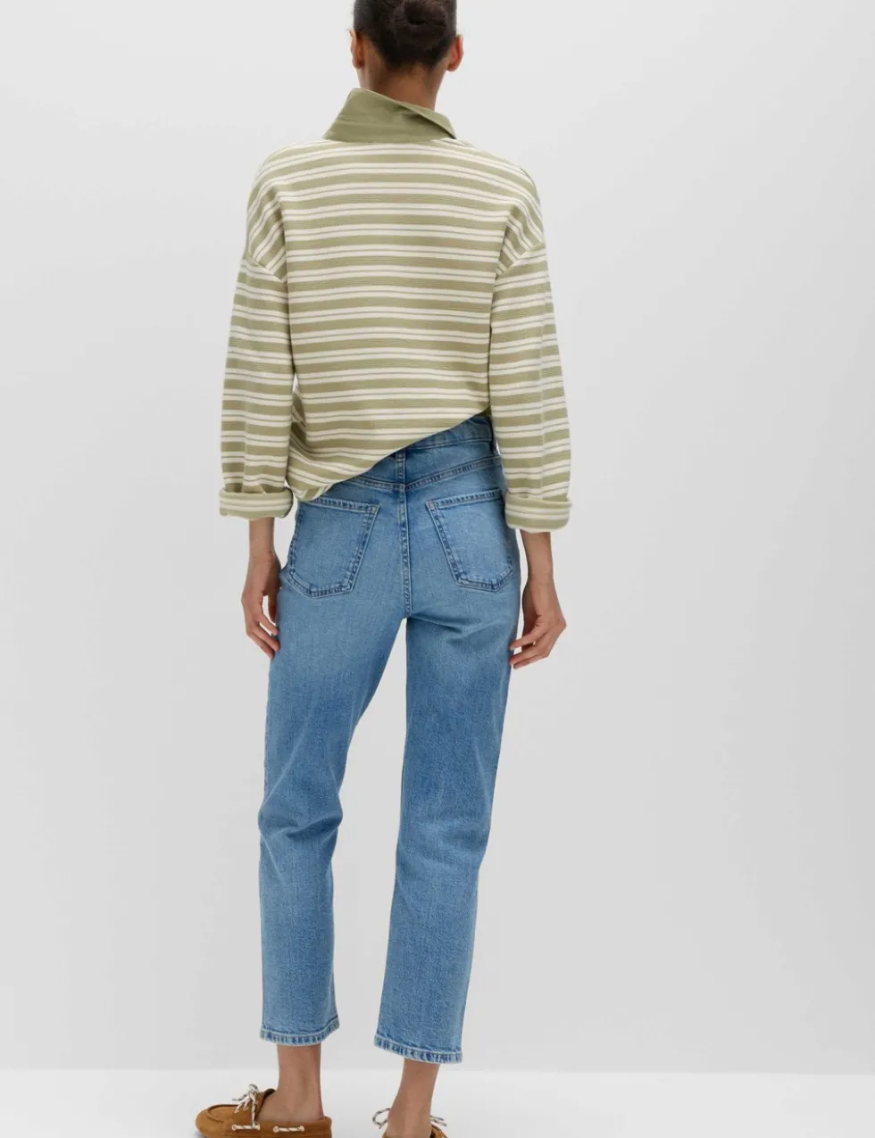 High Waisted Cropped Slim Fit Jeans