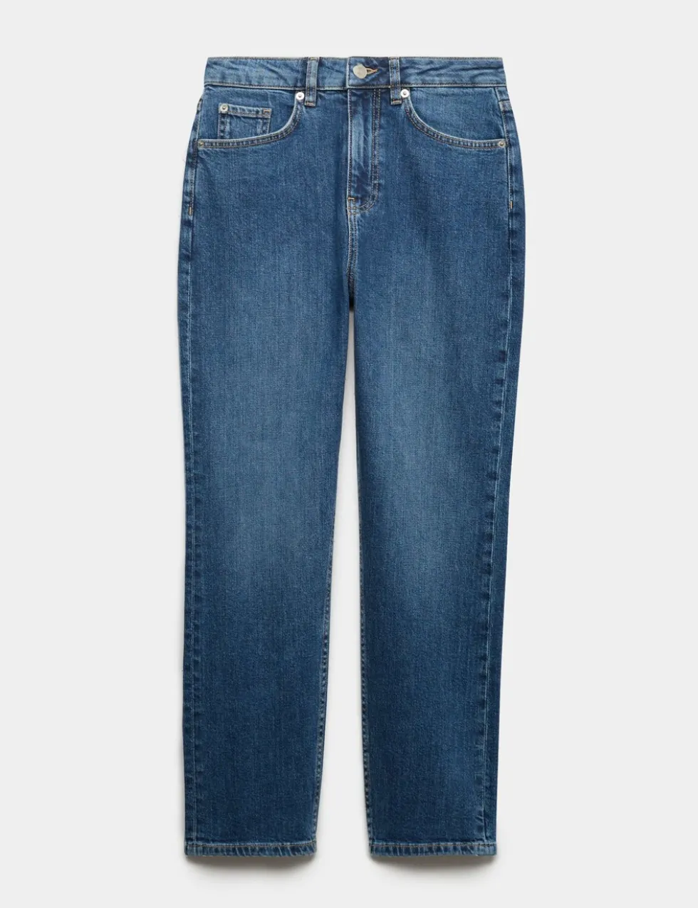 High Waisted Cropped Slim Fit Jeans