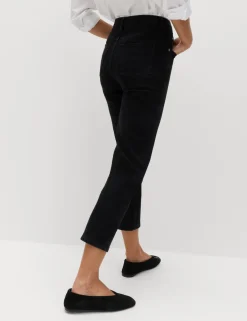 High Waisted Cropped Slim Fit Jeans