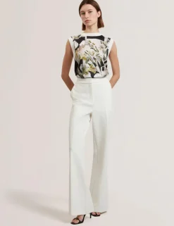 High Waisted Flared Trousers