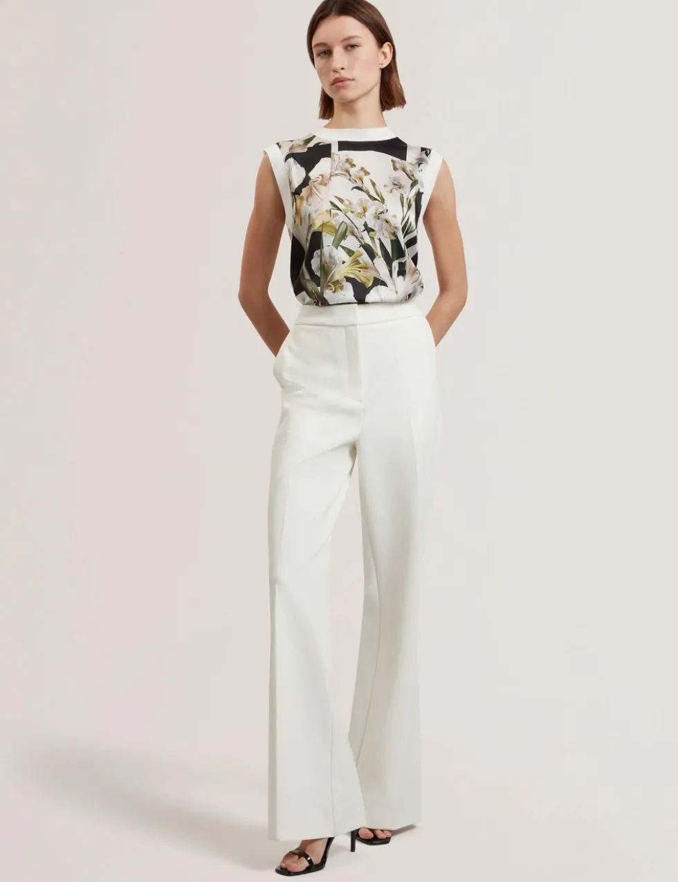 High Waisted Flared Trousers