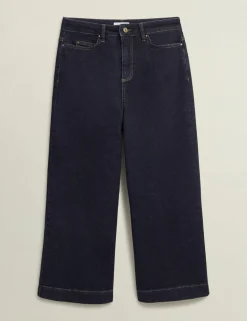 High Waisted Flared Wide Leg Cropped Jeans