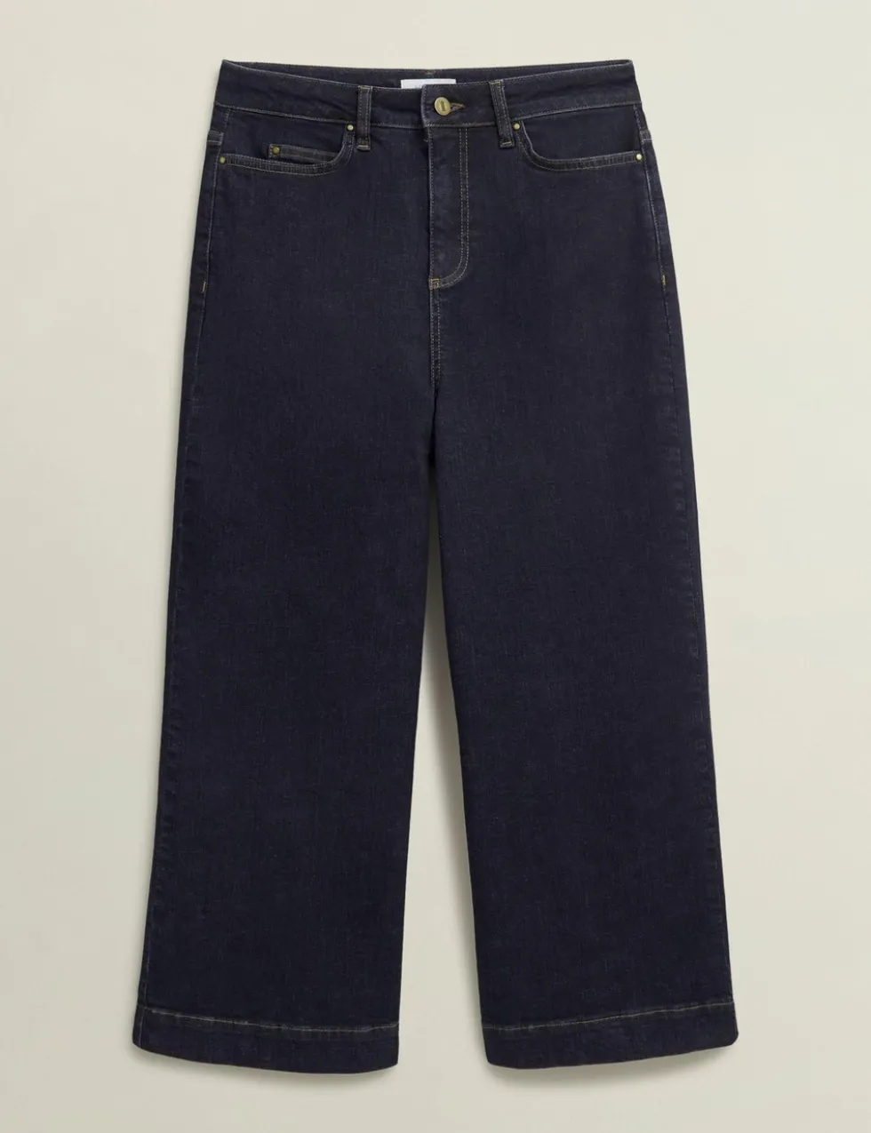 High Waisted Flared Wide Leg Cropped Jeans