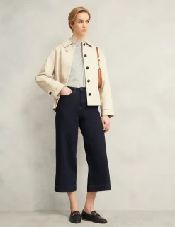 High Waisted Flared Wide Leg Cropped Jeans