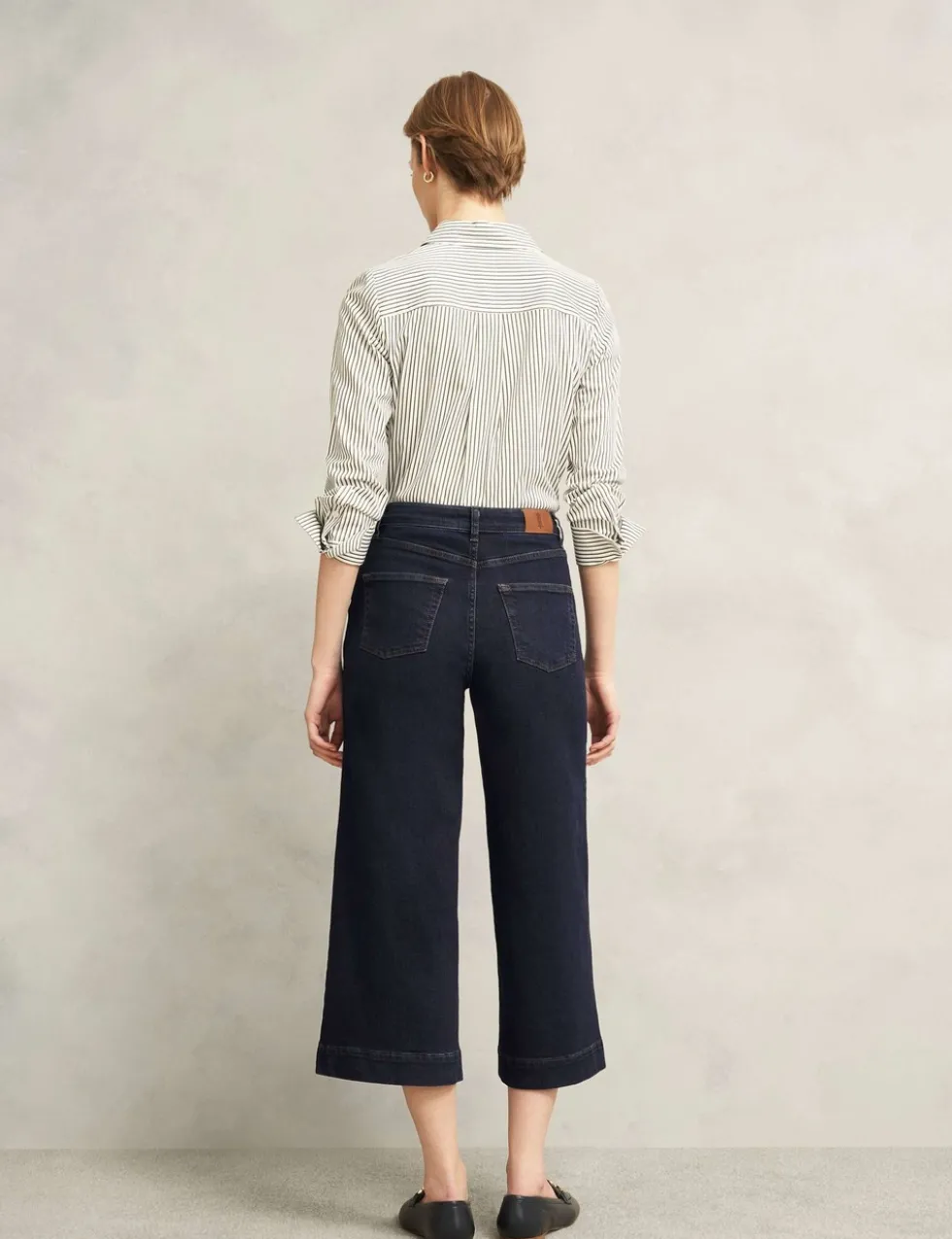 High Waisted Flared Wide Leg Cropped Jeans