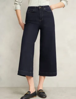 High Waisted Flared Wide Leg Cropped Jeans