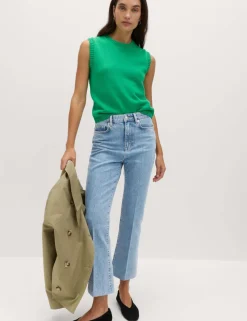 High Waisted Kickflare Cropped Jeans
