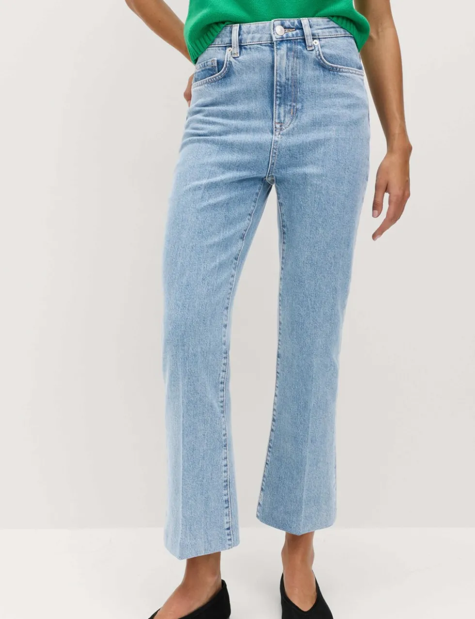 High Waisted Kickflare Cropped Jeans