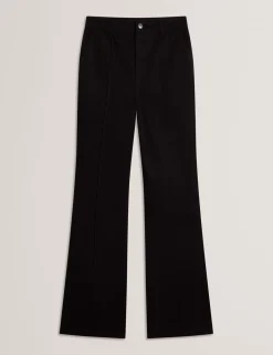 High Waisted Pintuck Flared Jeans