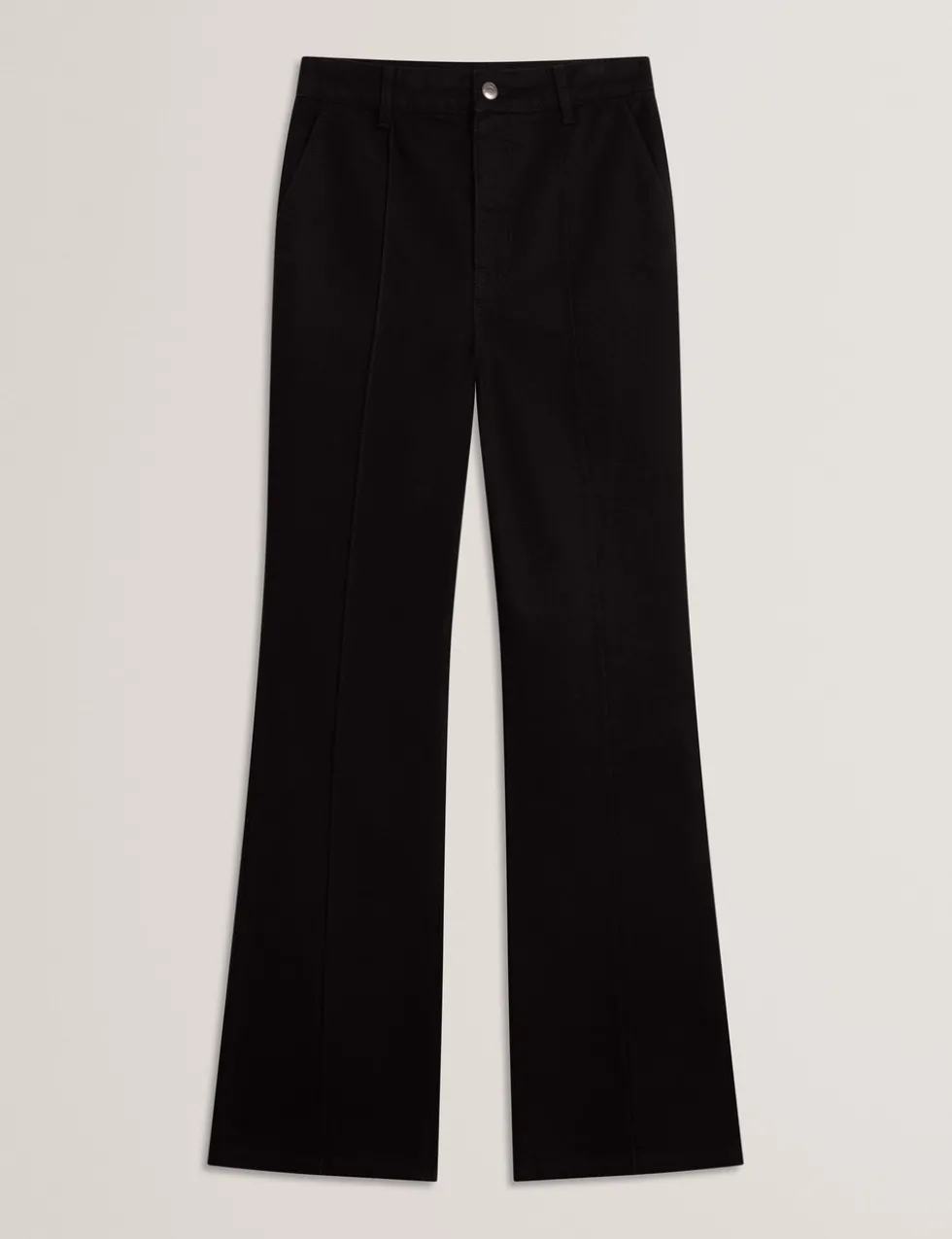 High Waisted Pintuck Flared Jeans
