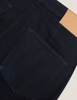 High Waisted Pintuck Flared Jeans