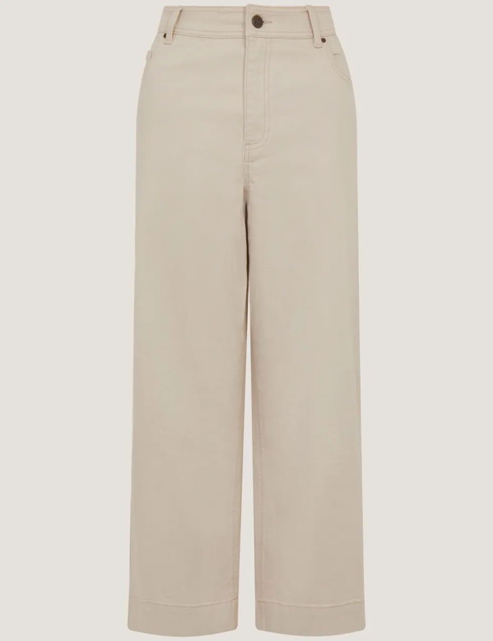 High Waisted Regular Wide Leg Cropped Jeans