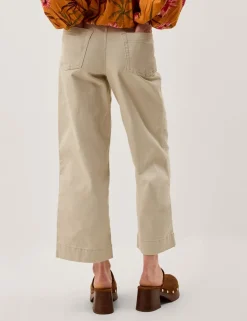 High Waisted Regular Wide Leg Cropped Jeans