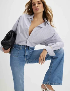 High Waisted Relaxed Flared Jeans