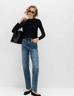 High Waisted Straight Leg Jeans