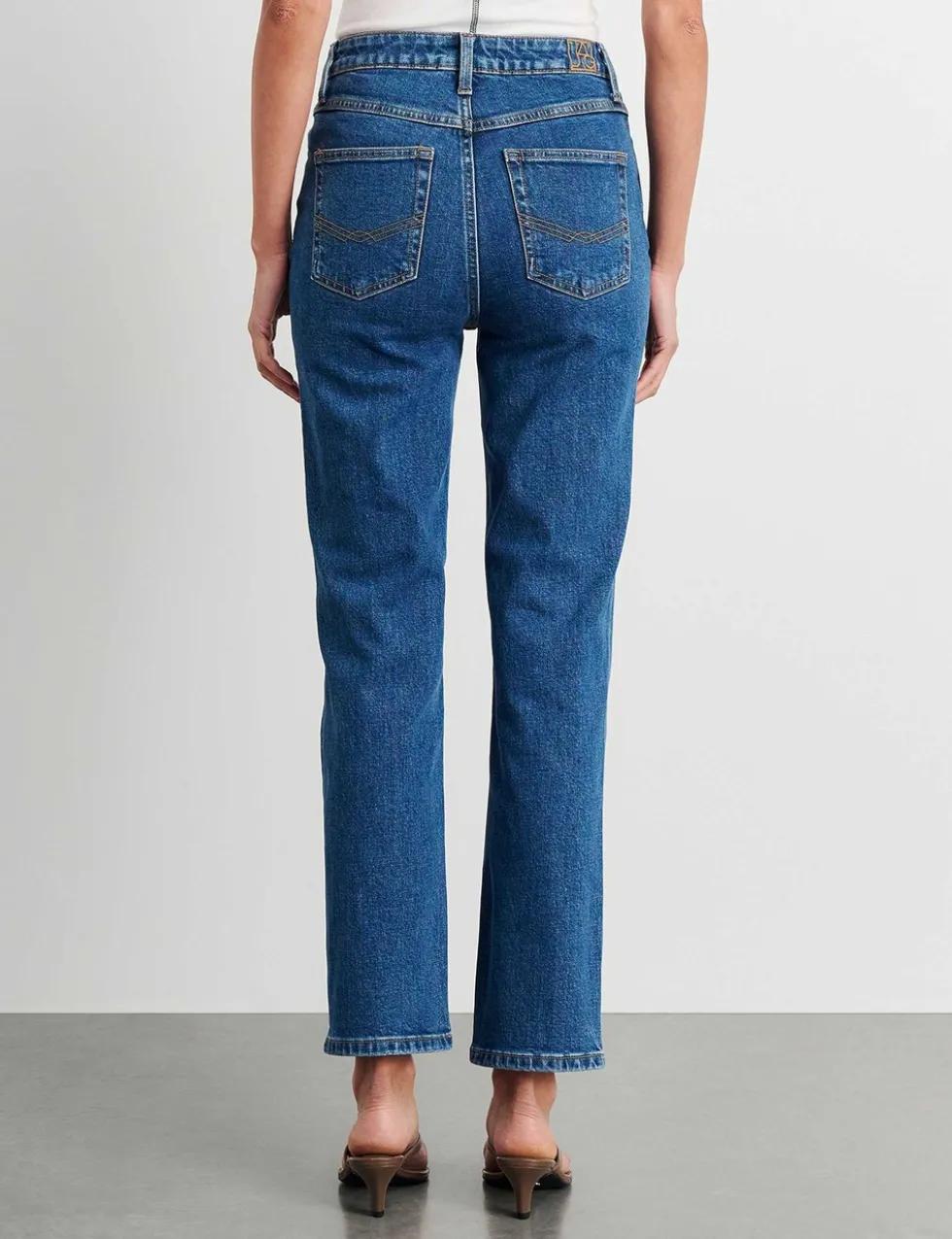 High Waisted Straight Leg Cropped Jeans