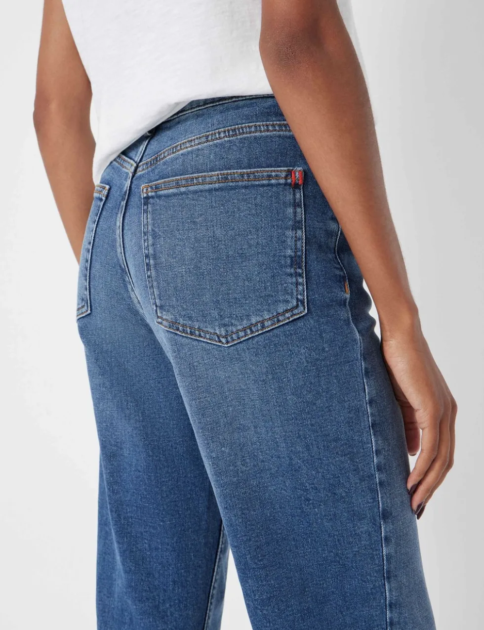 High Waisted Straight Leg Cropped Jeans