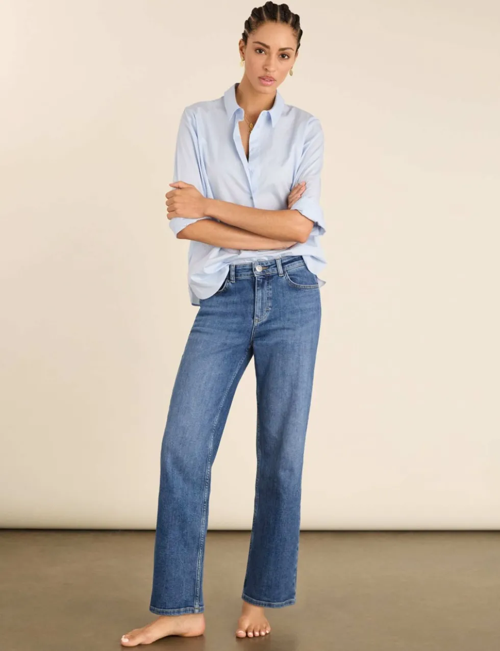 High Waisted Straight Leg Jeans