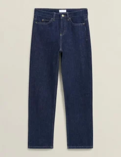 High Waisted Straight Leg Ankle Grazer Jeans