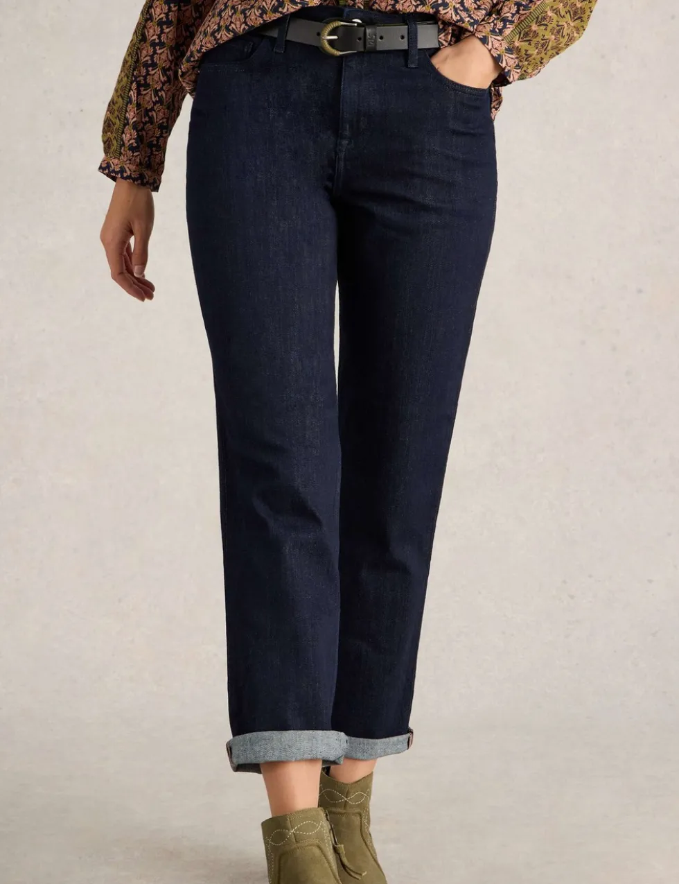 High Waisted Straight Leg Jeans