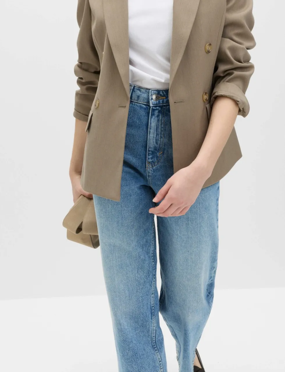 High Waisted Straight Leg Jeans