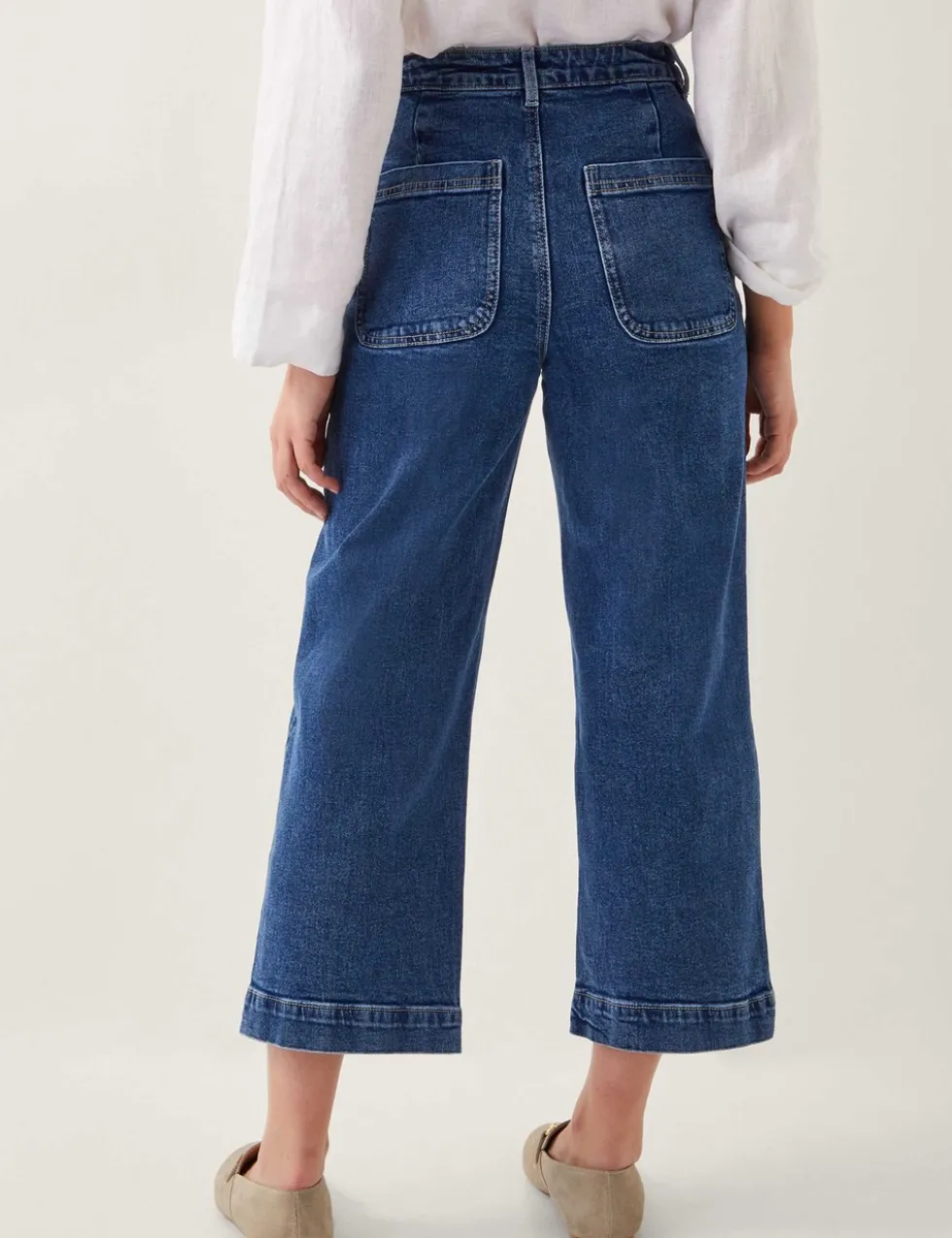 High Waisted Straight Leg Cropped Jeans