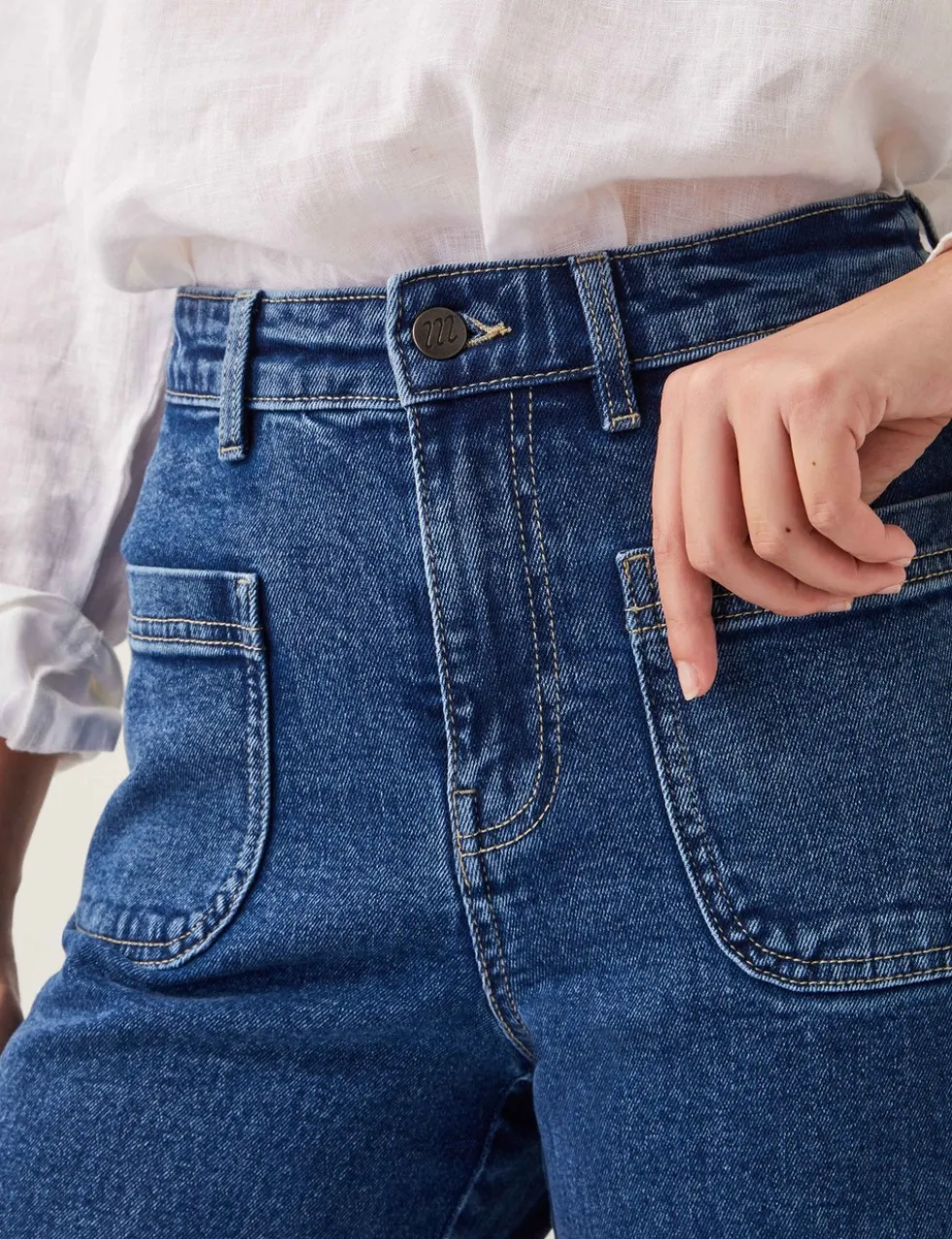 High Waisted Straight Leg Cropped Jeans