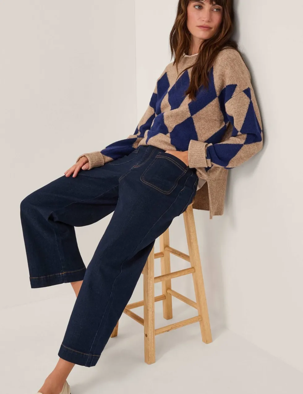 High Waisted Straight Leg Cropped Jeans
