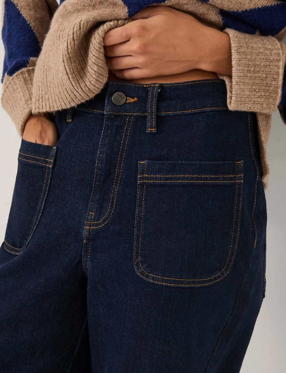 High Waisted Straight Leg Cropped Jeans