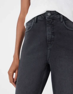 High Waisted Straight Leg Cropped Jeans