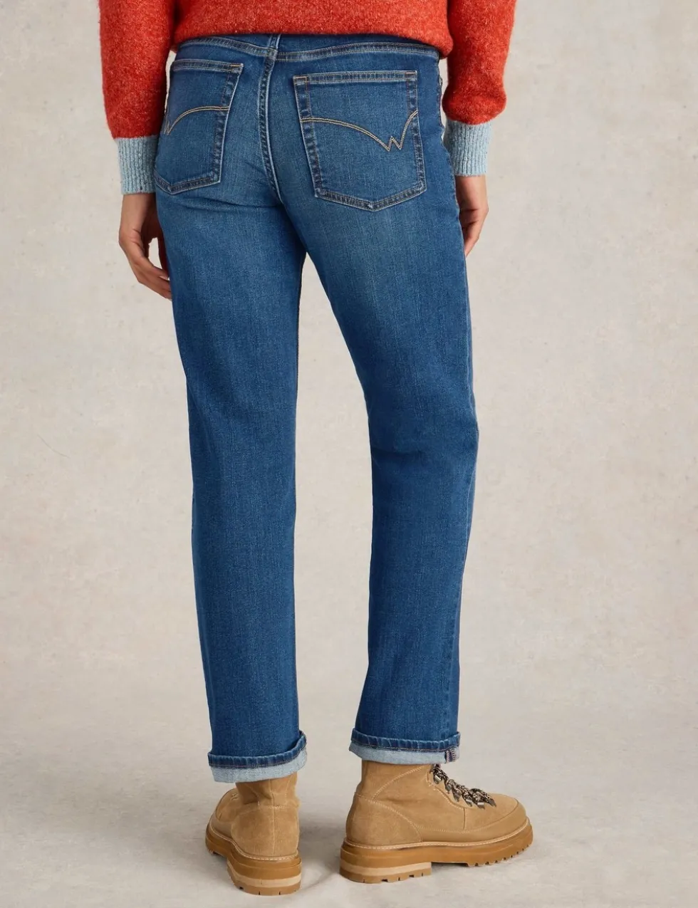 High Waisted Straight Leg Jeans