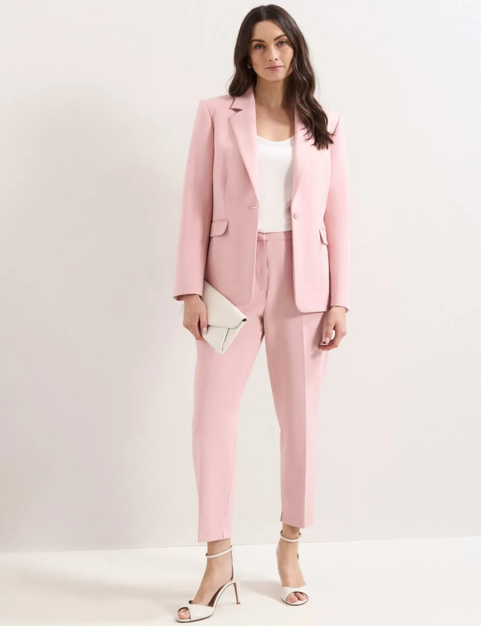 High Waisted Tailored Cropped Trousers