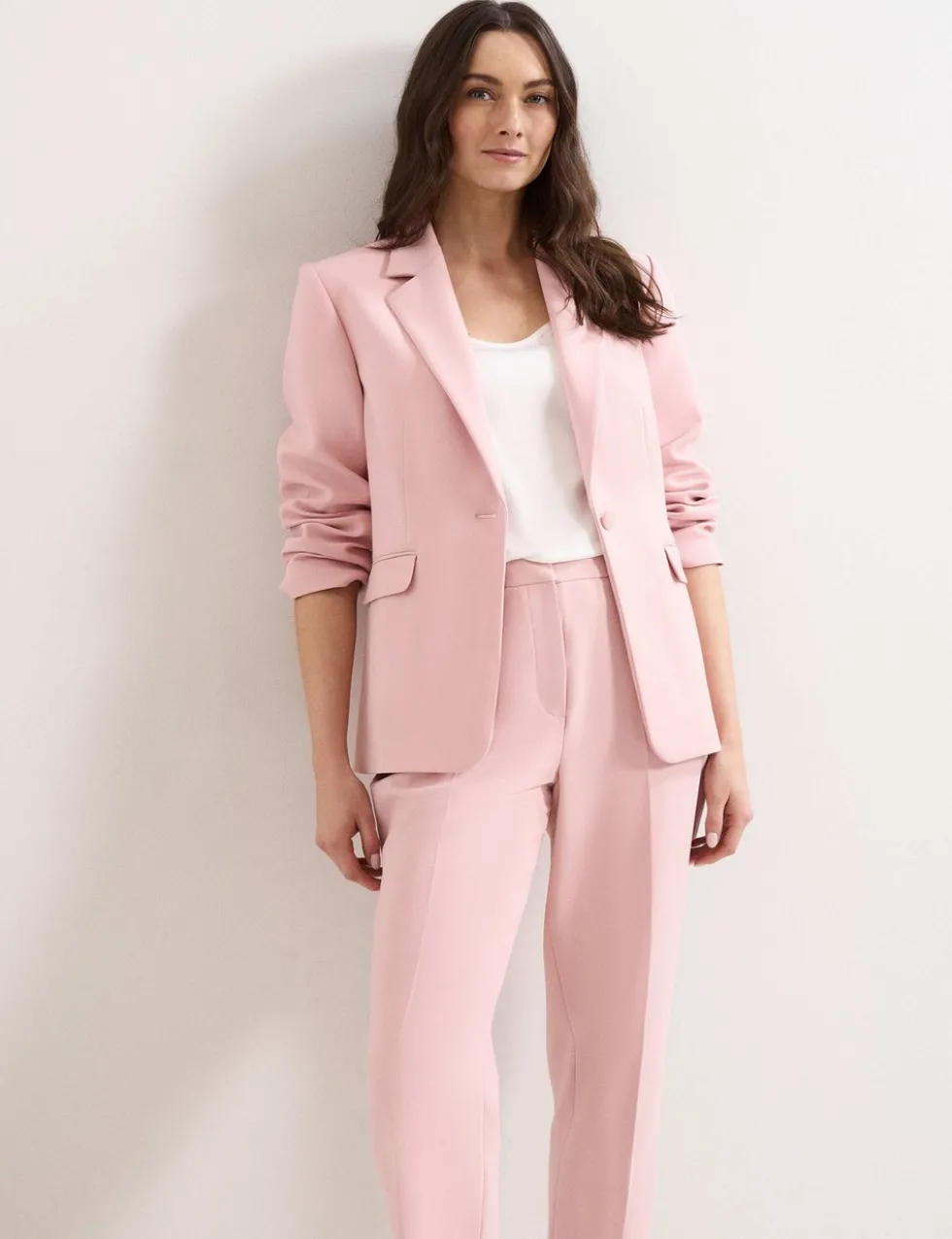 High Waisted Tailored Cropped Trousers