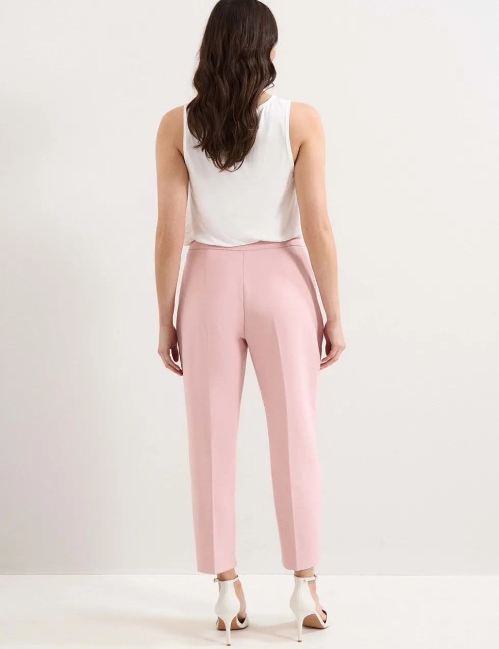 High Waisted Tailored Cropped Trousers