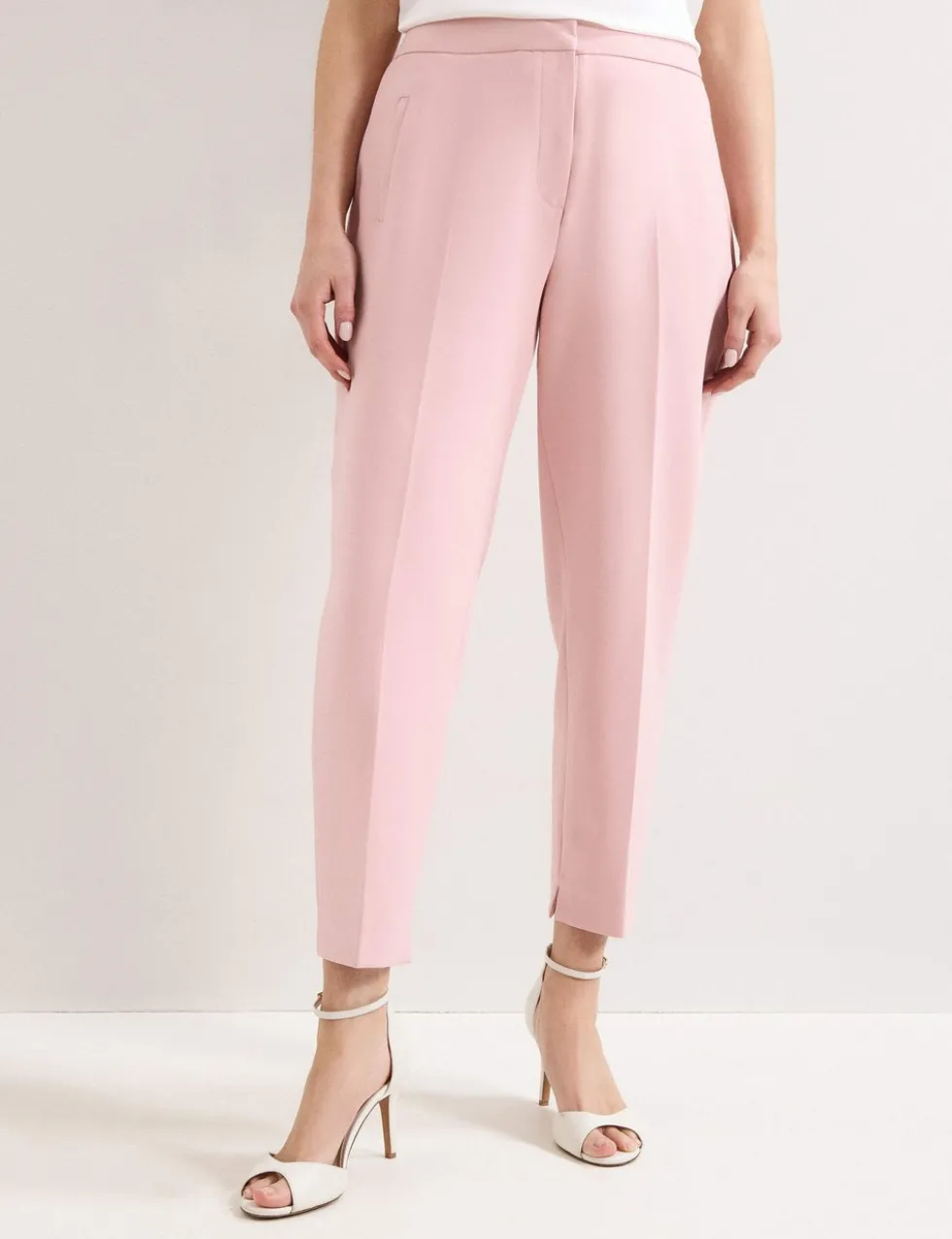 High Waisted Tailored Cropped Trousers