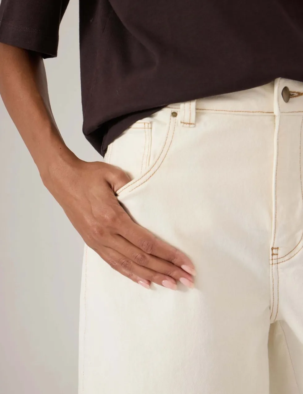 High Waisted Wide Leg Ankle Grazer Jeans