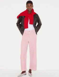 High Waisted Wide Leg Ankle Grazer Jeans