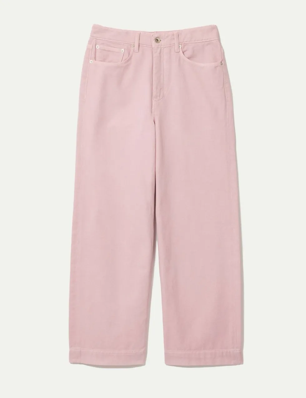 High Waisted Wide Leg Ankle Grazer Jeans