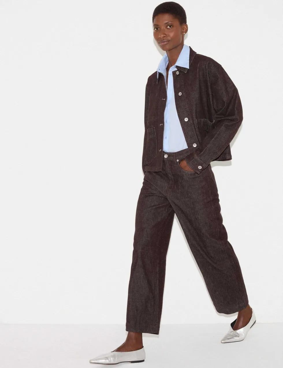 High Waisted Wide Leg Ankle Grazer Jeans
