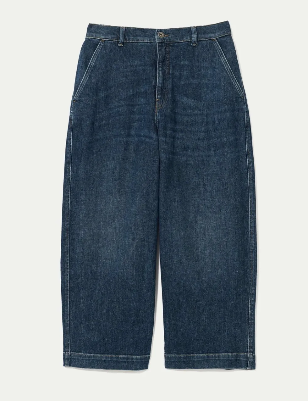 High Waisted Wide Leg Ankle Grazer Jeans