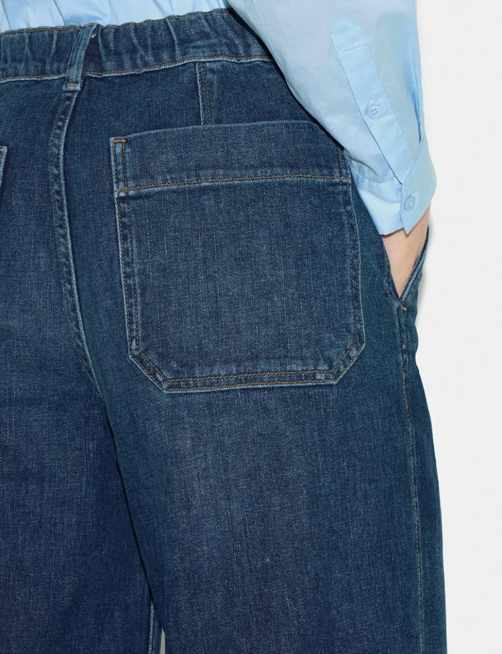 High Waisted Wide Leg Ankle Grazer Jeans