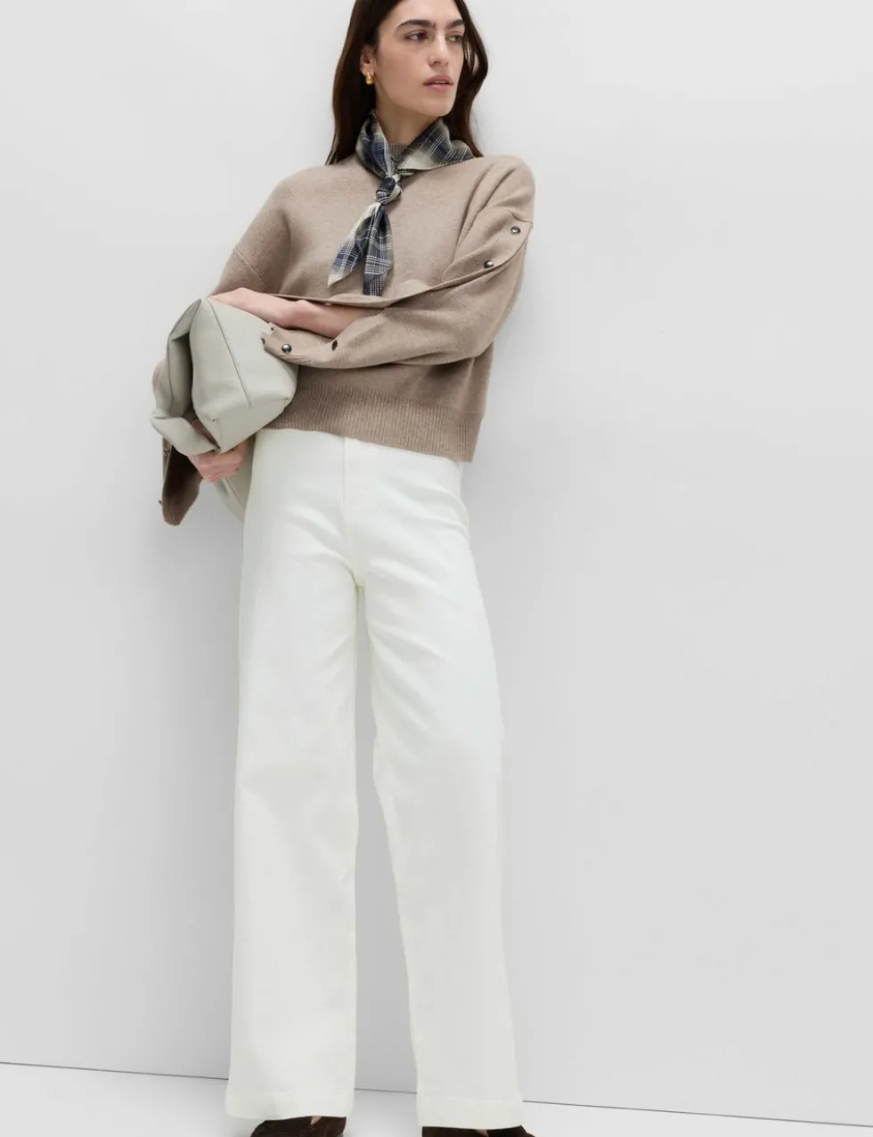 High Waisted Wide Leg Ankle Grazer Jeans