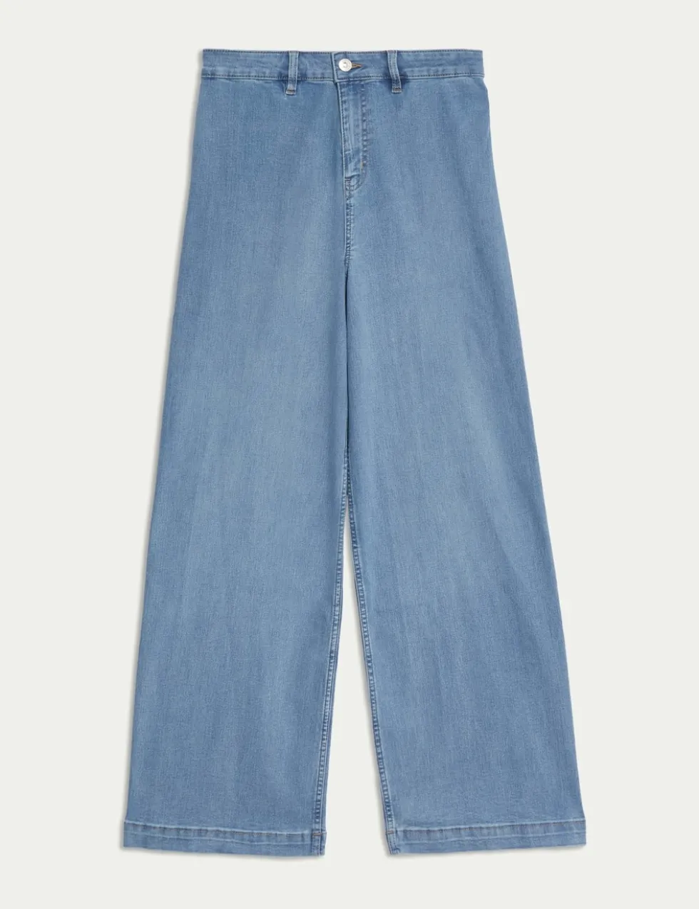 High Waisted Wide Leg Ankle Grazer Jeans