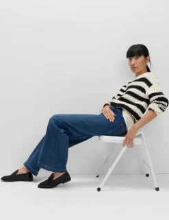 High Waisted Wide Leg Ankle Grazer Jeans