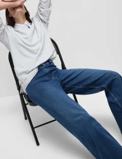 High Waisted Wide Leg Ankle Grazer Jeans