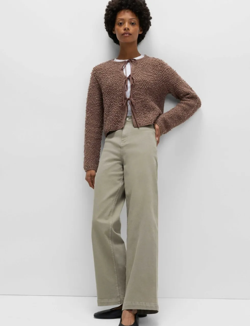 High Waisted Wide Leg Ankle Grazer Jeans